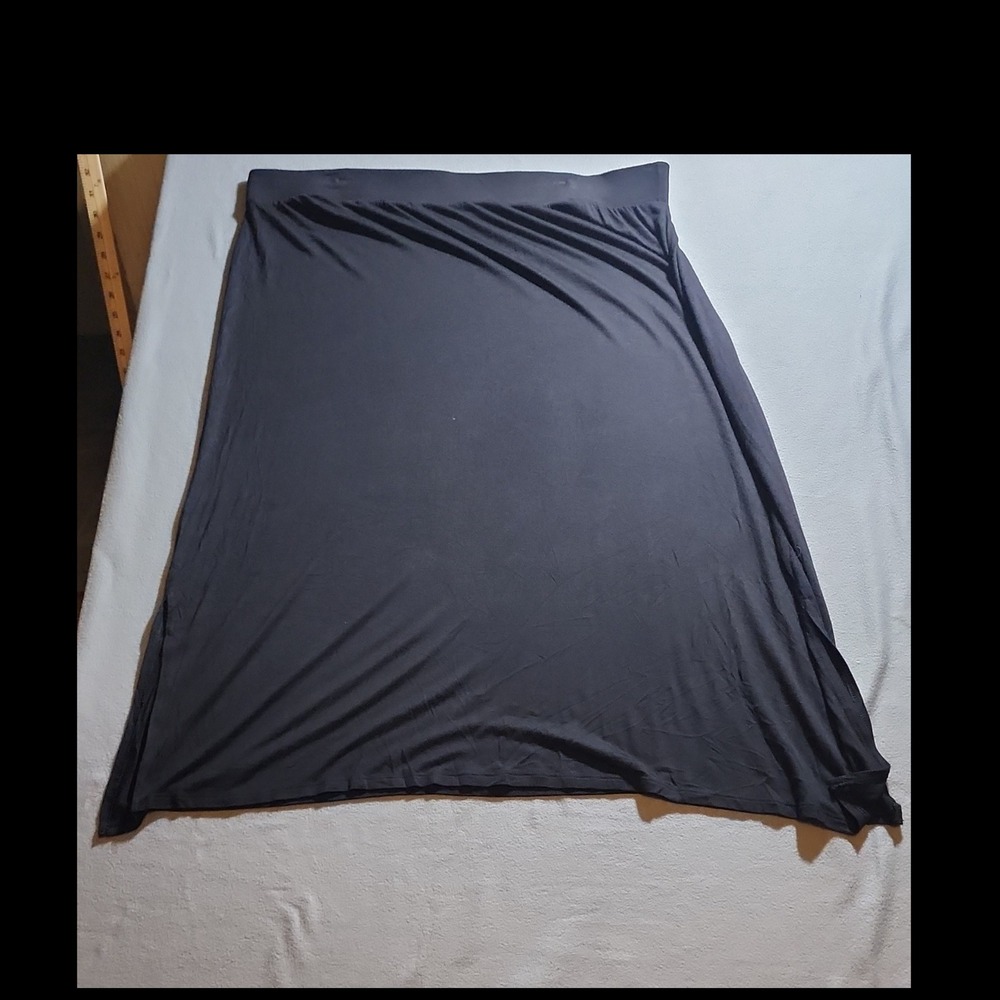 Dana Buchman Solid Black Long A-Line Skirt XL Size Women's Regular